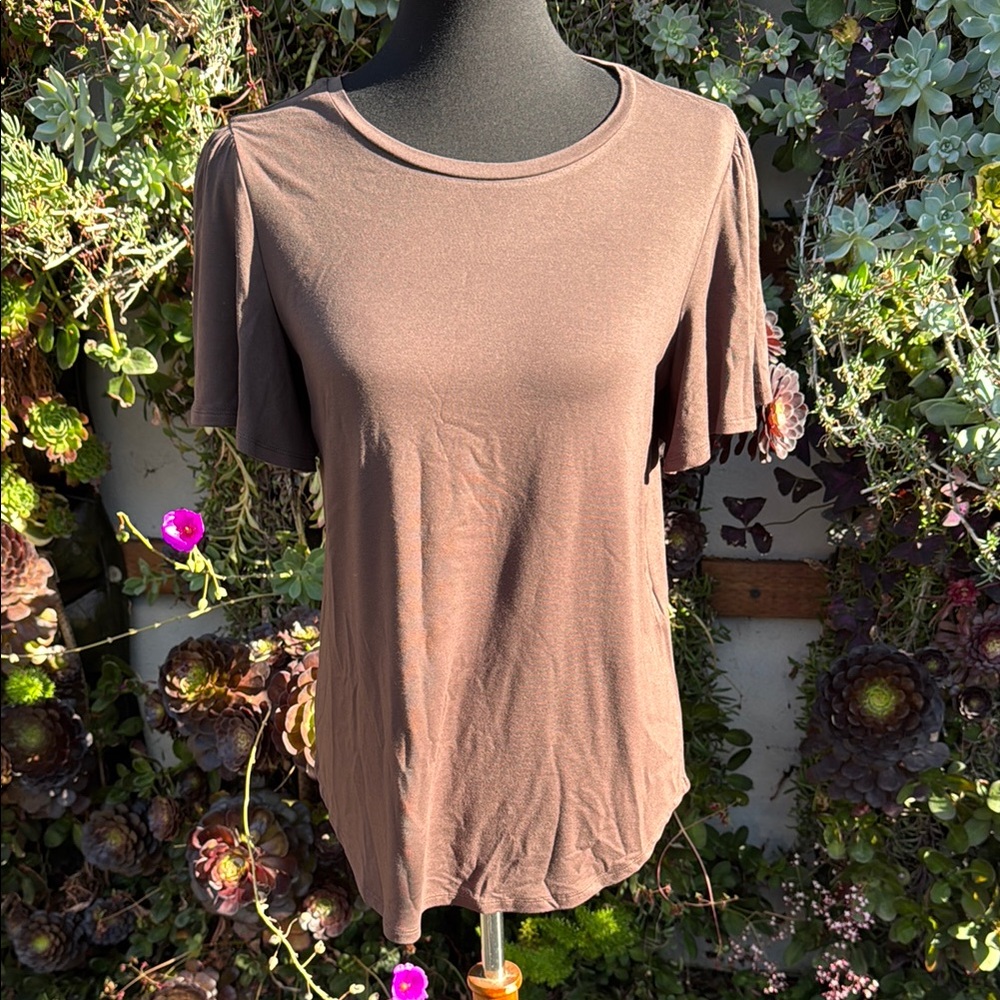 Chico's Brown Relaxed Short Sleeve T-Shirt
